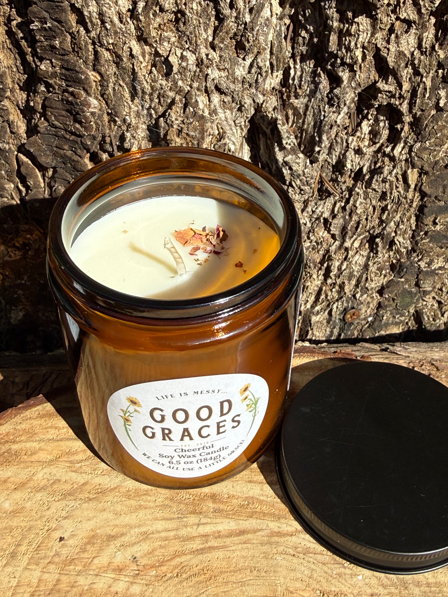Amber Glass Candle