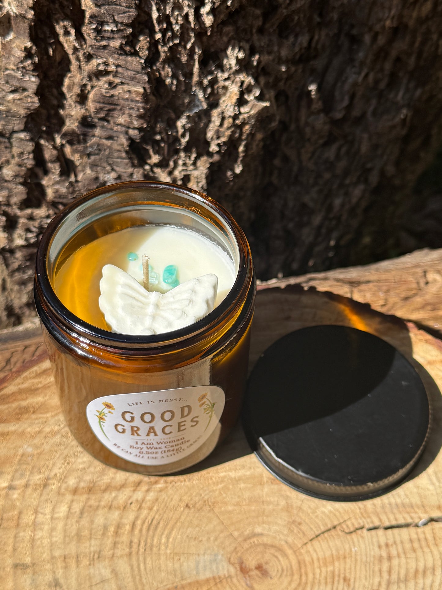 Amber Glass Candle