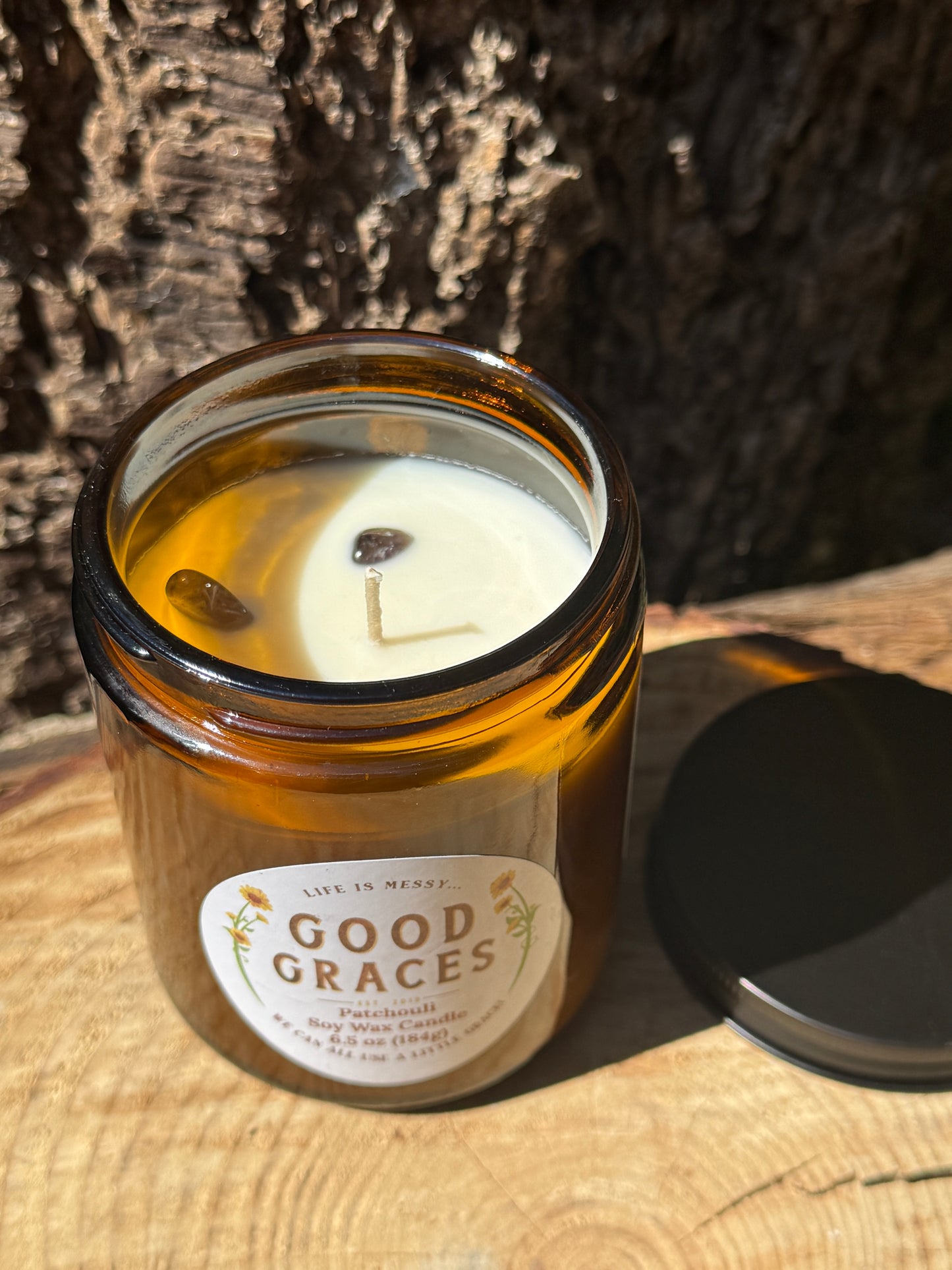 Amber Glass Candle