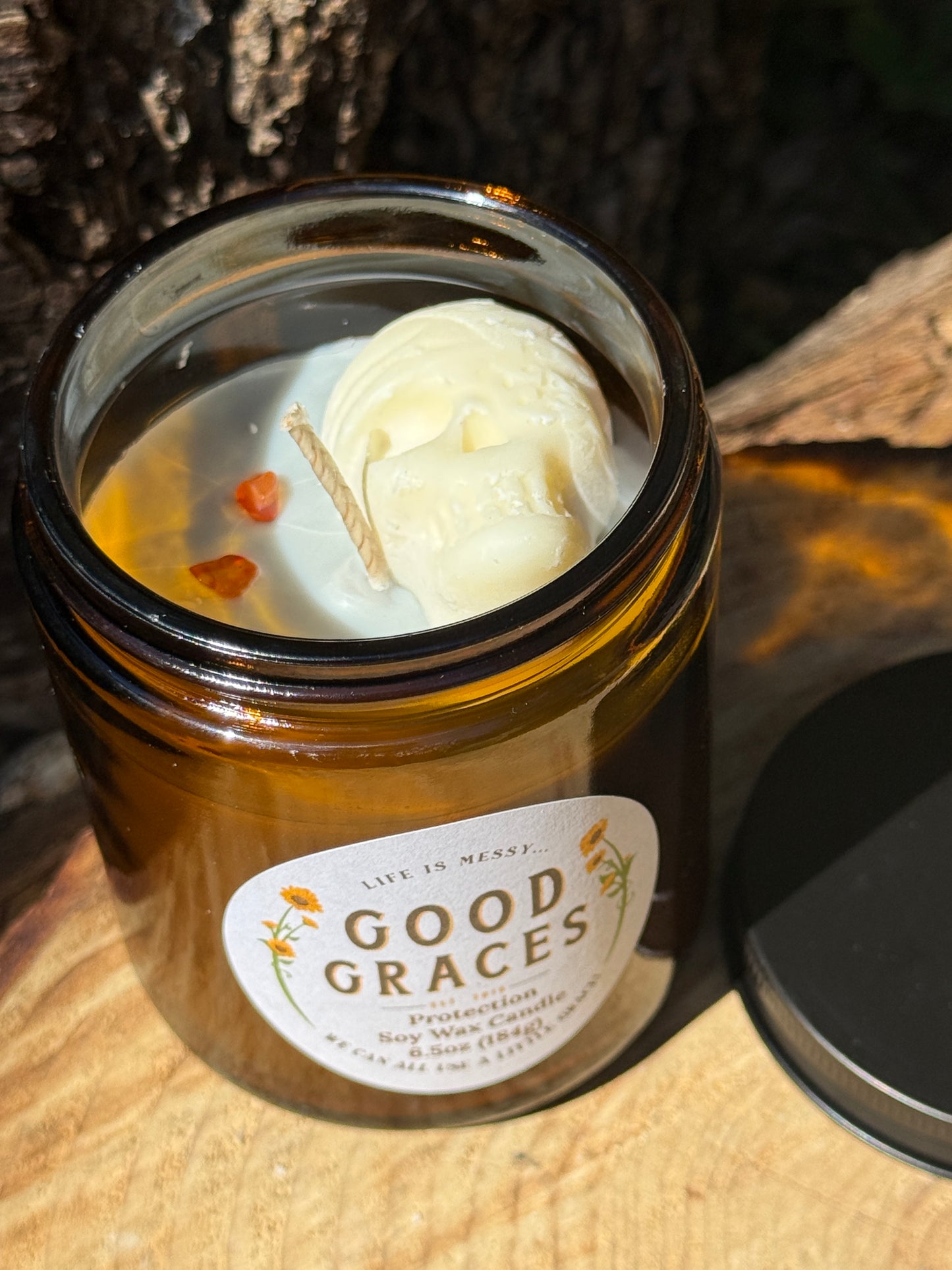 Amber Glass Candle