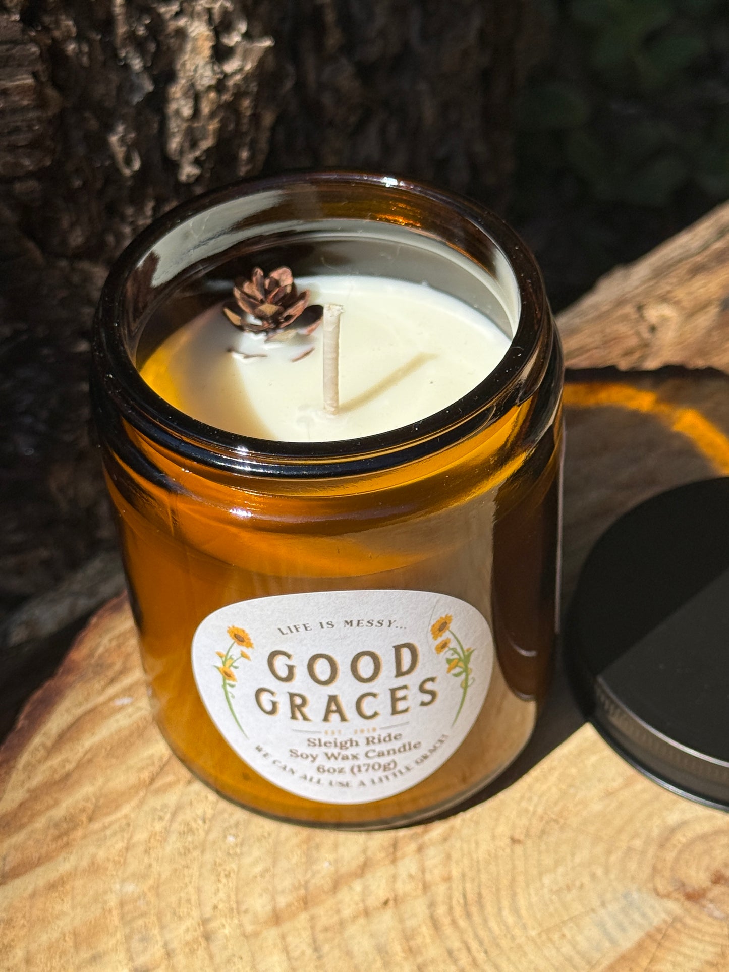 Amber Glass Candle