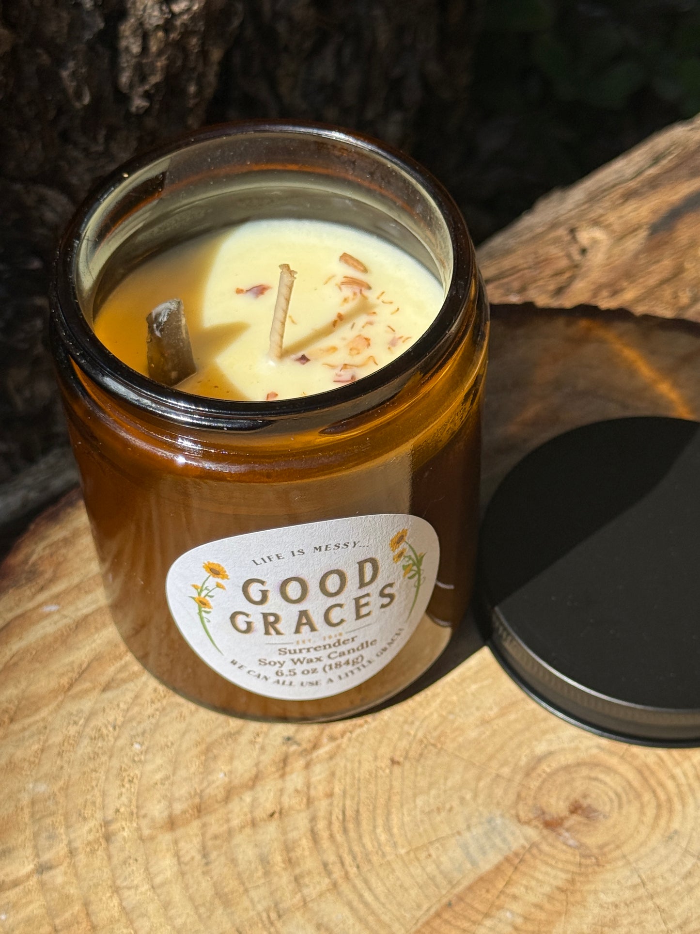 Amber Glass Candle