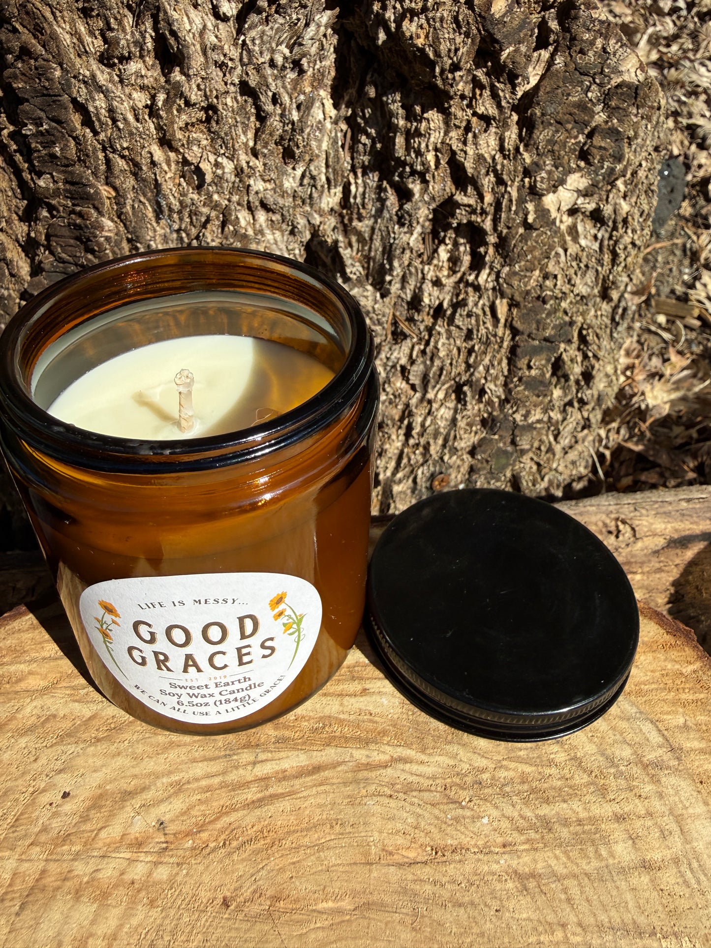 Amber Glass Candle