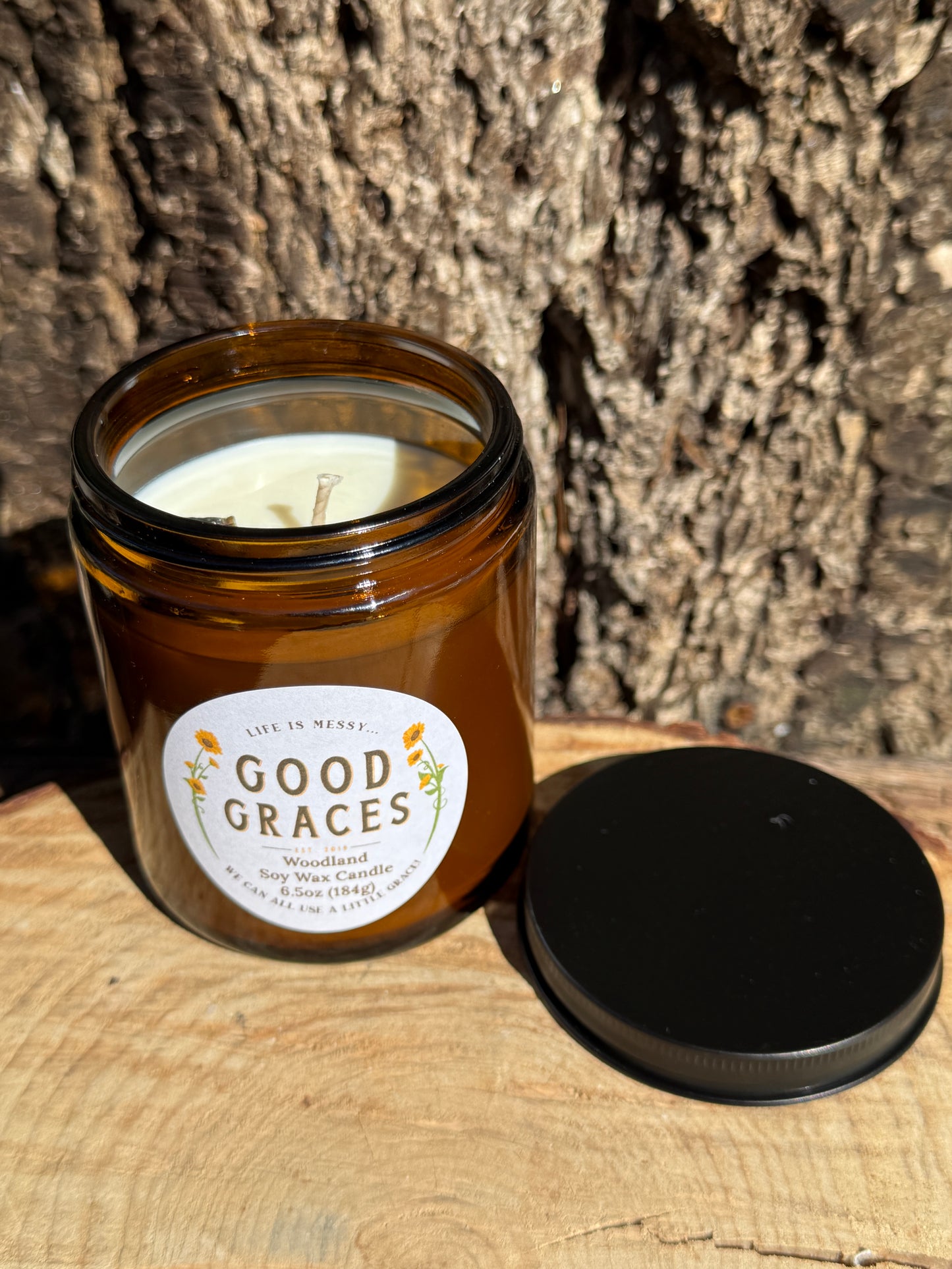 Amber Glass Candle